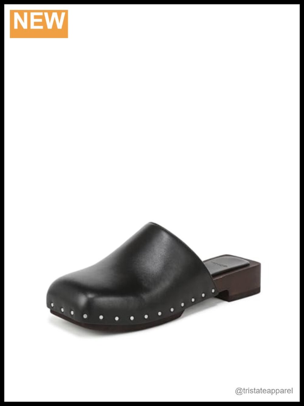 Leather Suede Mule Clog Block Heel Round Toe Slip-On Casual Walking Shoe